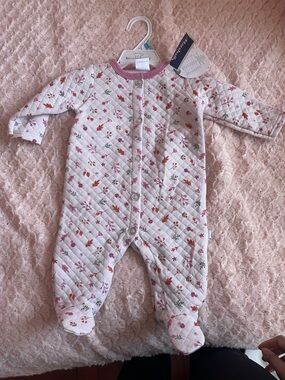 Quilted Pink Floral Footed One-Piece by Koala Baby